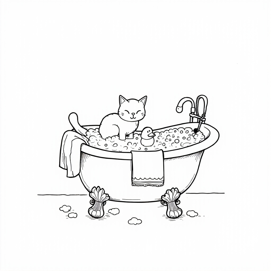 Cat on the edge of a bathtub