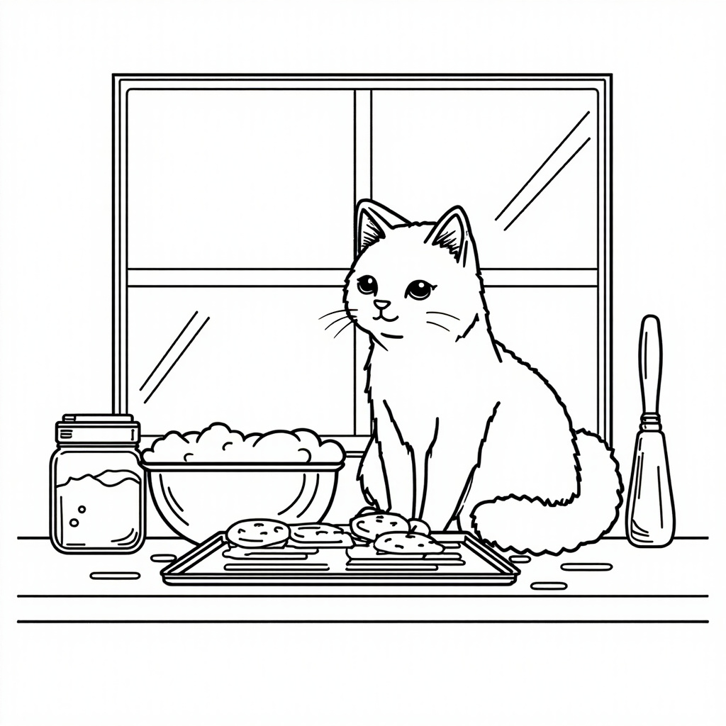 Cat supervising baking